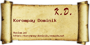 Korompay Dominik névjegykártya